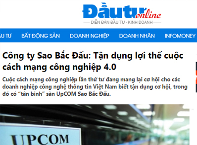 [Báo Đầu Tư] Công ty Sao Bắc Đẩu: Tận dụng lợi thế cuộc cách mạng công nghiệp 4.0