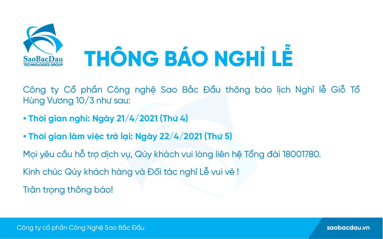 Thông báo Lịch nghỉ Lễ giỗ Tổ Hùng Vương 10/3